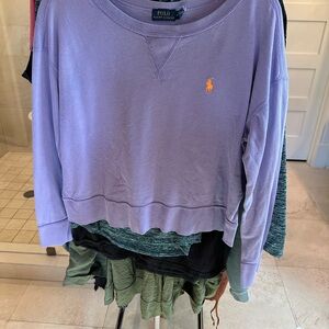 POLO sweatshirt lavender with yellow Polo. Relaxed fit size medium